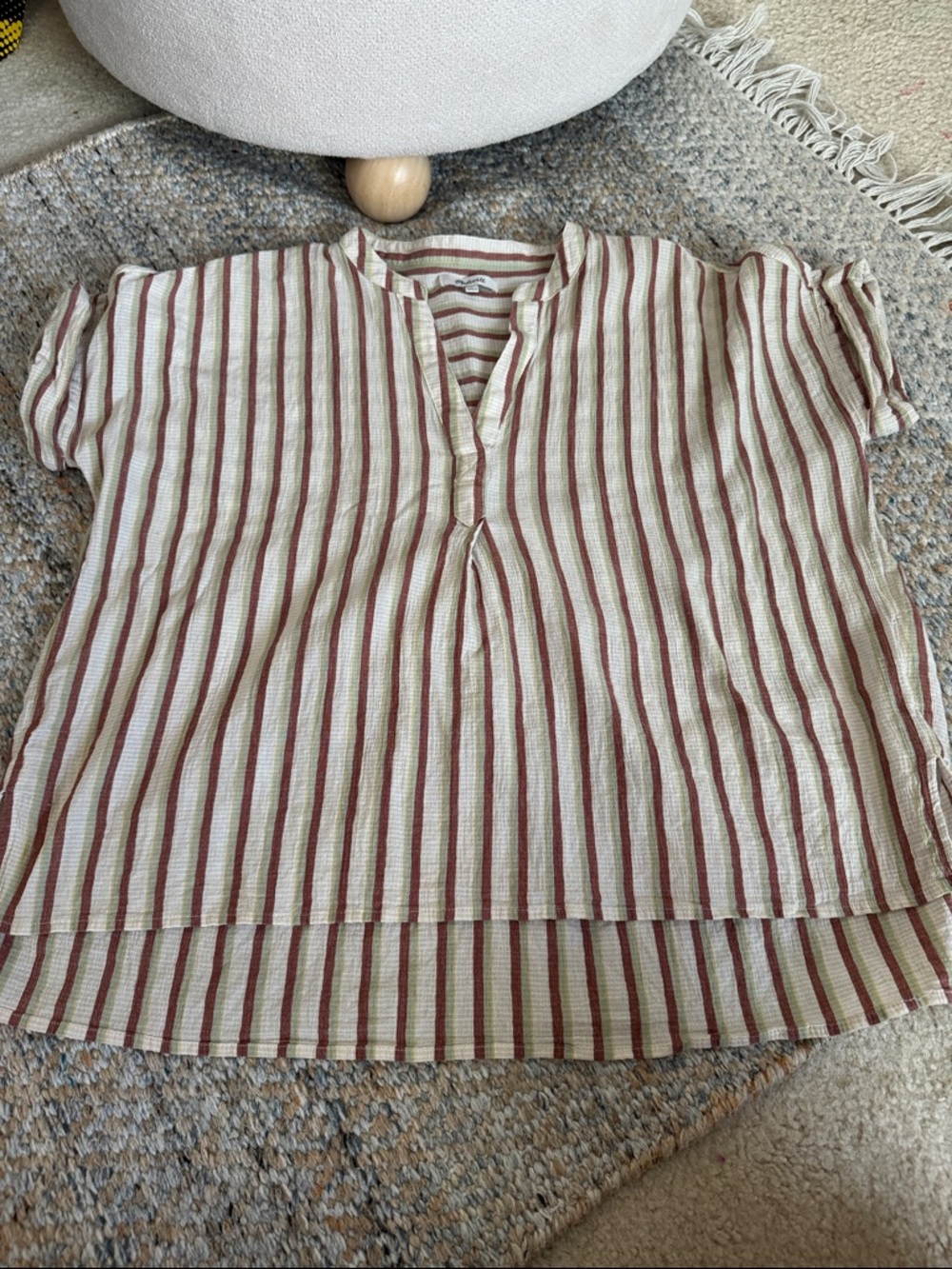 Madewell crinkle cotton lakeline popover shirt in stripes